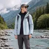 Chaqueta Cortavientos para Viajes de Montaña Unisex Cintura Ajustable Corte Delgado Chaqueta Cortavientos para Exteriores Set de Dos Piezas 3 en 1 Impermeable Cálido