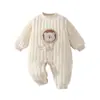 Mameluco para bebé 120g con relleno de algodón, mameluco exterior de otoño e invierno, algodón fino, engrosado, traje para gatear de apertura lateral para niños