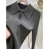 Elegante Tejido de Manga Larga para Mujer, Top con Solapa, Nuevo Estilo Otoño Temprano 2026, Camisa Base Chic con Corte, Camisa Polo, Suéter