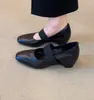 Zapatos Mary Jane para mujer, estilo retro, 2026, que aumentan la altura, piel suave, punta cuadrada, versátiles, banda elástica, casual, estilo nuevo, adecuados para ir al trabajo