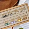 Pendientes de perlas Shijia, sencillos, modernos y elegantes, para mujer.