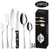 Amazon 1010 Juego de Cubiertos para Bistec de Acero Inoxidable, Tenedor y Cuchara de 24/48 Piezas Juego de Cubiertos para Hotel Transfronterizo Juego de Vajilla Estilo Occidental