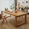 Mesa Longa de Madeira Maciça Cuidadosamente Selecionada para Uso na Sala de Estar, Mesa com Tampo Grande, Mesa de Trabalho, Mesa de Estudo, Mesa de Jantar Mobien