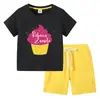 Camiseta Infantil 2023 Verão Nova Roupa Infantil de Comércio Exterior ins Algodão Coreano Calça de Manga Curta Infantil Conjunto de Duas Peças