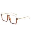 Gafas de sol de media montura de color té claro, gafas de sol cuadradas para fotografía callejera de celebridades de Internet, gafas de sol personalizadas de montura grande para mujer de nuevo estilo 2023