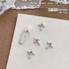 Nueva Joyería para Uñas Cruzadas Estilo Popular de Celebridad de Internet Joyería de Aleación DIY Diamante Rosa Joyería para Uñas Estilo Retro