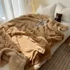 Ins manta de pelúcia com coelho jacquard estilo coreano inverno espessada quente capa de sofá manta xale manta dupla 4