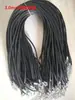 Accesorios diy Cuerda para Collar Hebilla de Langosta Cuerda de Cuero Negro Hilo de Cera Coreano Cuerda para Collar Cuerda para Colgante