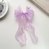 Grampo de Cabelo Fita de Laço de Malha Dupla Doce Estilo Coreano Faixa de Cabelo de Fita Estilo Ballet Grampo de Cabelo Acessórios de Cabelo para Menina