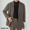 Blazer de Lã Masculino Outono Inverno Novo Estilo Tecido de Lã Casual para o Dia a Dia Homens de Negócios Estilo Grosso Blazer