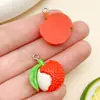 30 Colgantes de Resina de Dibujos Animados de Frutas Artificiales Sandía Piña Durian Fresa Serie de Frutas Accesorios para Pulseras DIY
