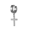 Venta al por mayor de fábrica pendientes de cruz de acero de titanio para hombre pendientes de acero inoxidable transfronterizos tendencia hip-hop pendientes pendientes en stock