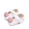 Sapatos de Couro Estilo Coreano para Menina, Sapatos Individuais Elegantes com Flor de Rosa de Seda Sintética, Sapatos para Bebê e Criança Pequena Ys-G28