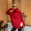 Suéter de Invierno 2026 Estilo Nuevo con Cremallera y Cuello Alto Engrosado para Mujer, Estilo Coreano Holgado, Moda Perezosa Versátil de Punto
