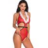 Estilo Europeu e Americano Sexy Decote Profundo Vermelho Lingerie de Natal Tamanho Grande Sexy Transparente Pijama Natal Suprimento Transfronteiriço