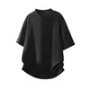 Camiseta de Patchwork Texturizado con Cuello en V y Manga Corta para Hombre, Estilo Veraniego de Chico Duro, Escote Pequeño, Manga Media, Top Moderno Estilo Americano