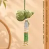 Atracción Turística Cultural y Creativa Colgante de Calabaza de Brocado de Seda con Borla de Cristal de Alta Gama, Adorno de Estilo Chino Atractor de Riqueza para Bolsas y Decoración de Coche