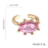 Anillo Abierto Ovalado Incrustado con Pedrería de Lujo Ligero Europeo y Americano Anillo Versátil Dulce Dopamina para Dedo Índice Joyería para Manos de Gama Alta Nicho