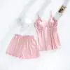 Pijama Sexy Feminino Verão Fino Seda Gelada Camisola Quente Erótica com Bojo