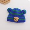 Gorro de bebé de oso a rayas invierno bebé niño gorro de lana para bebé otoño e invierno cálido gorro de punto para bebé
