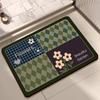 Tapete de Piso Antideslizante Absorbente de Agua de Caucho Natural con Rayas de Colores y Temática de Perros para Cocina, Baño y Alfombras de Habitación