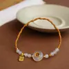Pulsera de Nudo de Bambú con Hueso de Oliva, Pulsera de Hueso de Oliva Combinada con Ágata Roja, Pulsera del Ascenso a la Riqueza, Pulsera Artística para Pareja