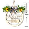 Cartão de boas-vindas de madeira luminoso estilo pastoral, etiqueta de pendurar criativa, decoração de porta de boas-vindas