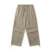 Nanxia Disfarce 2025 Outono/Inverno Novo Estilo Americano Calça Cargo com Cordão Calça Casual Funcional Calça Reta com Múltiplos Bolsos