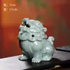 Quemador de incienso Pixiu de porcelana celadón de Longquan, bandeja de incienso estilo chino, adorno para mesa de té, quemador de aromaterapia, artesanía de cerámica para incienso