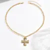 Colar Cruz Retro Francês Feminino Simples Metal Martelado Textura Design de Nicho Temperamento Joia Fashionável Novo