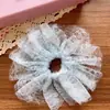 Anillo para el pelo de bola de cola de caballo con borde de encaje para niñas, cuerda para la cabeza de verano para padres e hijos, Anillo