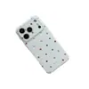 Funda de Teléfono Sencilla con Puntos de Colores Chapada en Oro para Apple iPhone 15, Adecuada para Apple 17/16 Pro Max, Cubierta Anti-Caídas