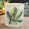 Portavelas de Vidrio con Estampado de Plantas Verdes Nórdicas Taza para Velas Aromáticas Cena Romántica con Velas Portaplumas Decoración Adornos INS