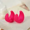 Pendientes Geométricos Clásicos Europeos y Americanos en Forma de C, Pendientes Circulares de Acrílico, Pendientes en Forma de C Pintados en Spray de Colores Caramelo