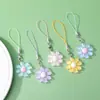 Llavero de girasol de colores dulces creativo, accesorios de cuentas DIY, colgante, cordón para funda de teléfono, decoración de bolso, venta al por mayor