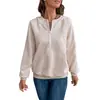 Comercio Exterior 2026 Nuevo Otoño Transfronterizo Europeo y Americano Casual Simple Sudadera con Capucha de Manga Larga de Color Sólido con Textura Abierta para Mujer