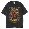 Camiseta de Manga Corta para Hombre de Verano, Estampado Original de la Serie One Piece, Talla Europea Transfronteriza, Lavada Vintage