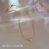 [Bao Nian] Estilo Simples Feijão Acácia Temperamento Ouro Genuíno Colar em Forno Feminino Rede Ins Vermelha Acessórios de Corrente para Clavícula