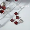 Ankora Rojo Zircón Manicura Diamante Brillante Caramelo Naranja Rojo Punta Inferior Forma Especial Ámbar Rojo Planos Fondo Biselado Joyería para Uñas