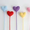 Flores Coloridas em Forma de Coração Crochê Feitas à Mão Acabadas, Flores Decorativas Realistas em Forma de Coração Tecidas com Fio, Presentes de Decoração para Casa Atacado