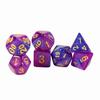 Traje de 7 dados Dados multifacéticos de dos colores Traje de dados Combo de dados con purpurina estrella transfronterizo Juego creativo