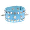 Pulsera Punk Harajuku de Cuero PU Ecológico Estilo Europeo y Americano Personalizada Exagerada Moda Punk Harajuku Pulsera de Muñeca de Tres Filas con Clavos