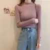 Suéter negro de cuello medio para mujer, otoño e invierno, de alta gama, tejido ajustado, adecuado para primavera, otoño e invierno como capa interior