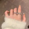 Anillo de Lujo de Gama Alta Totalmente Diamantado para Mujer, Anillos de Pareja con Diseño de Nicho Estilo Ins, Anillo Sencillo Minimalista, Anillo para el Dedo Índice