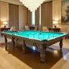 Mesa de Billar Estilo Ruso para Uso Doméstico y Comercial, Pizarra Estándar Marco de Acero, Mesa de Billar Bola Ocho Negra Estilo Chino, Venta Directa del Fabricante