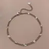 Acero Inoxidable Alta Retención de Color Acero de Titanio Perla Colgante Cruz Cadena Aliento de Bebé Hecho a Mano DIY Pulsera Collar Accesorios de Joyería