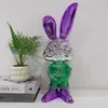 Venta directa de fábrica de adornos de conejo de la suerte, electrochapados en oro y plata, artesanías decorativas de alta gama para sala de estar y casas modelo, personalizables