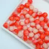 Cor vibrante combinando contas redondas de resina de alta qualidade, contas soltas feitas à mão, acessórios para pulseira DIY, corrente de celular