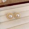 Agulha de prata Retro Pérola Amor Flor Brincos Luz Luxo Alto Sentido Brincos Moda Moda Elegante Moda Feminina Atacado