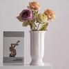 Shumen Blanco Nórdico Boca Grande Simple Cerámica Decorativo Jarrón para Flores Secas Flores Acuáticas Sala de Estar Arreglos Florales Decoración de Escritorio